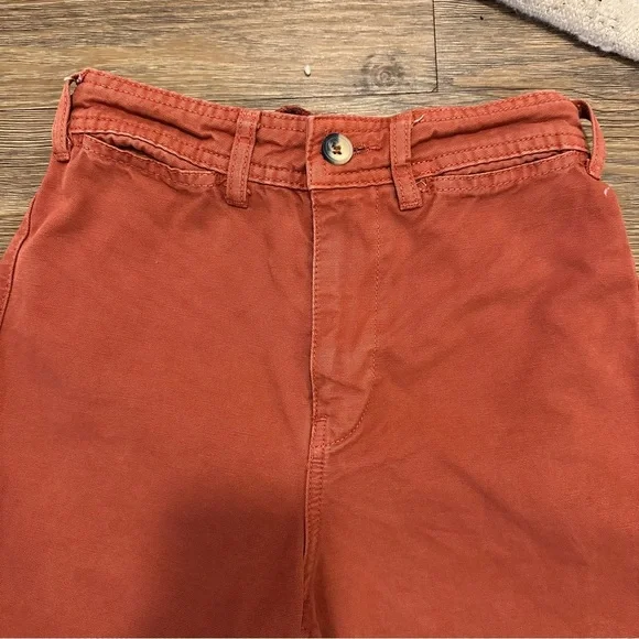 Free People “We The Free” Rust Brown Wide Leg Chino Pants | Size 24 - Picture 4 of 11